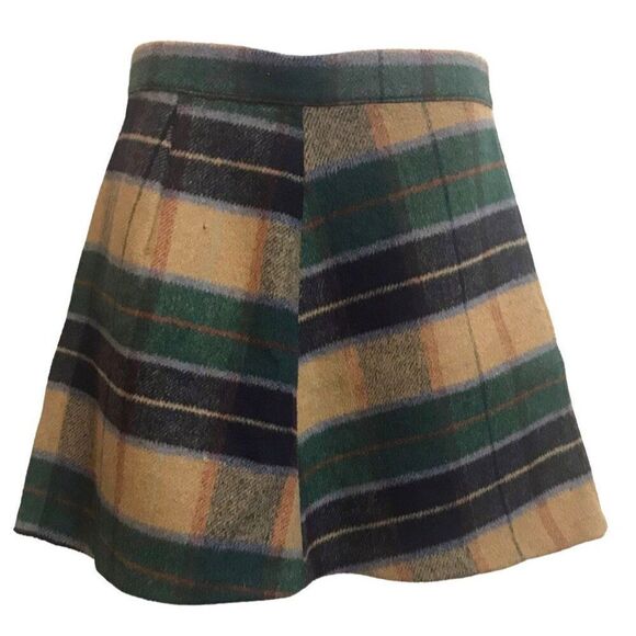 RE:NAMED Classic Plaid Mini Skirt Sz S A-Line Multicolor Retro 90s Preppy - Picture 1 of 5
